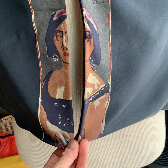 FENDI SHAWL WRAP STOLE WOOL AND SILK - Picture 6 of 13